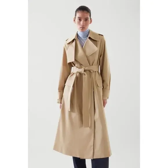 COS Long Khaki Trench Coat US 10 - Picture 2 of 5